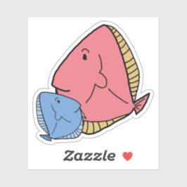 Pegatina Pescado azul y amarillo