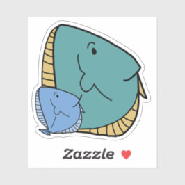 Pegatina Pescado azul y verde