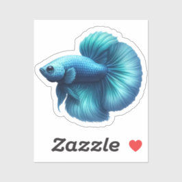 Pegatina Pescado Betta Azul verde azulado
