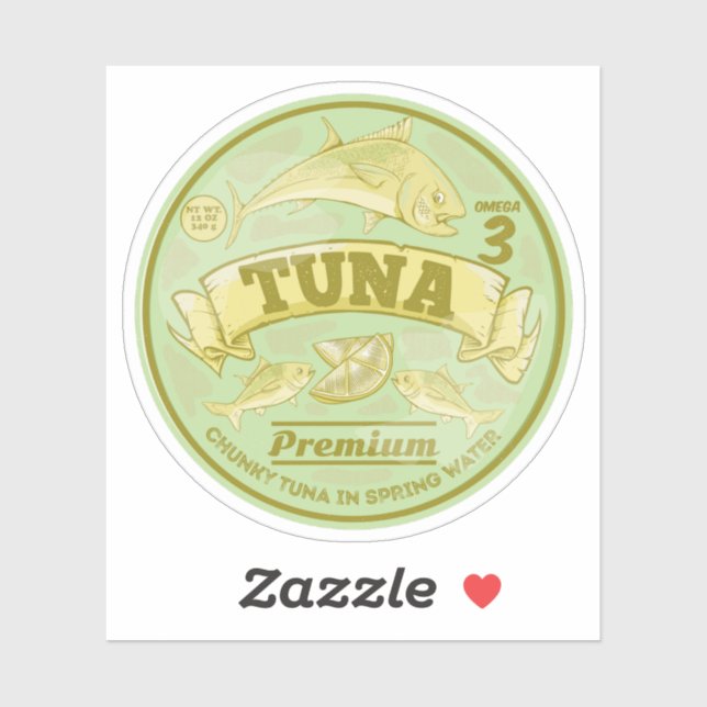 Pegatina Pescado de lata de atún (Hoja)