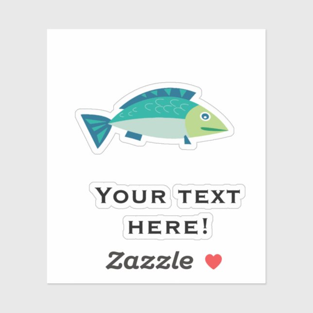 Pegatina Pescado verde (Hoja)