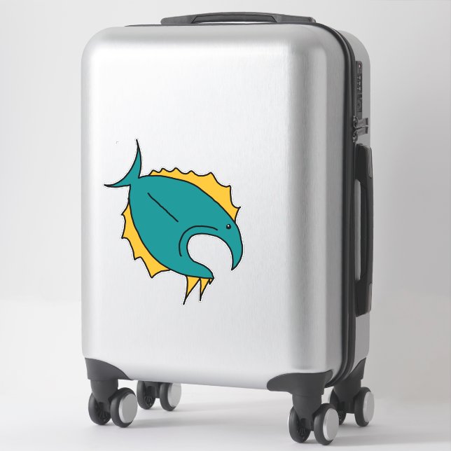 Pegatina Pescado verde y amarillo (Maleta)