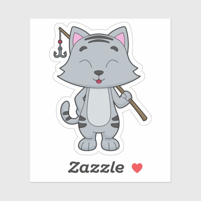 Pegatina Pescador de gato