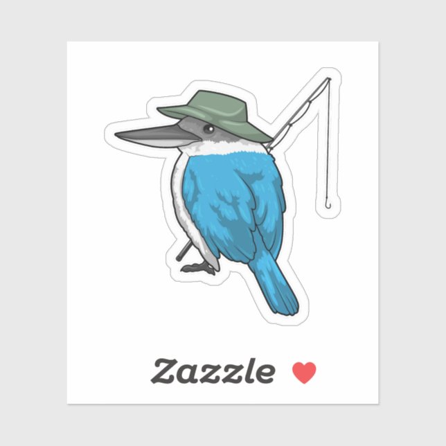 Pegatina Pescador de pesca (Hoja)