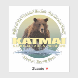 Pegatina PESO de Katmai NP (oso de Brown)