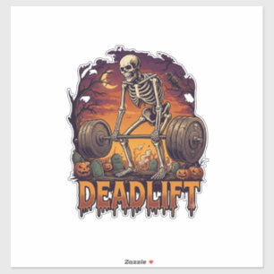 Pegatina Peso muerto Esqueleto Barra Halloween Calabazas Tu