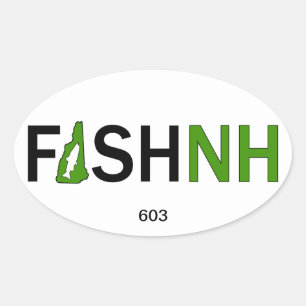 Pegatina Pesquero de FISHNH New Hampshire - 603