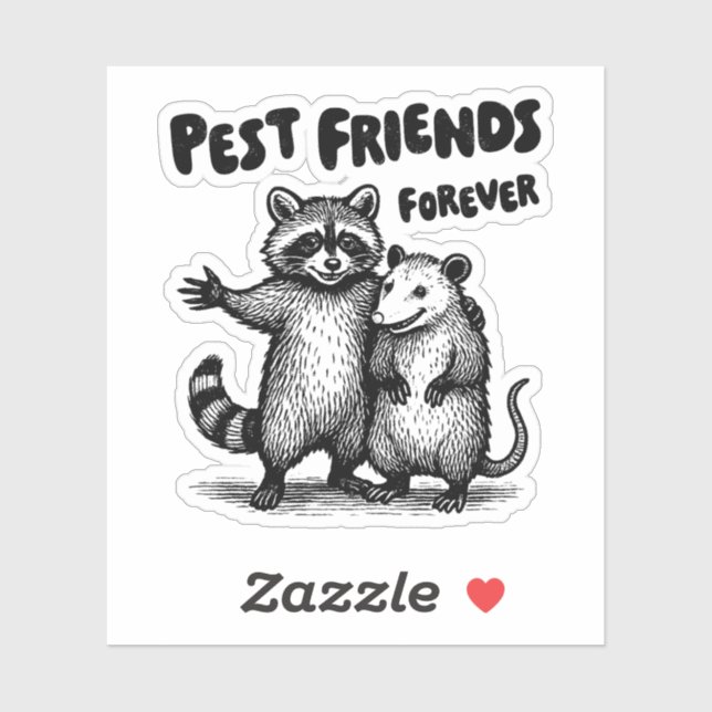 Pegatina Pest Friends Forever Black Print (Hoja)
