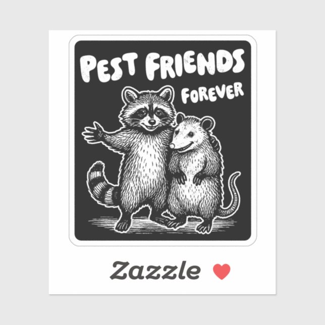 Pegatina Pest Friends Forever White Print (Hoja)