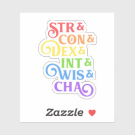 Pegatina Pestaña de estadísticas de RPG de arcoiris