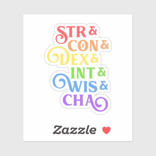 Pegatina Pestaña de estadísticas de RPG de arcoiris (Hoja)