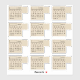 Pegatina Pestañas de índice autoadhesivas calendario genéri