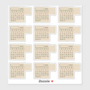 Pegatina Pestañas de índice autoadhesivas calendario genéri