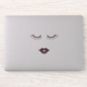 Pegatina Pestañas Postizas Glitter Femeninas Lindas, Labios