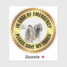 Pegatina Pet Safety Alert Custom First Responder Dog Photo