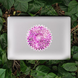 Pegatina Pétalos de flores dibujados a mano rosados Mandala