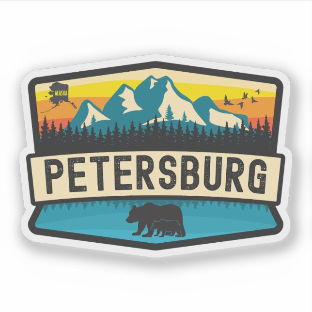 Pegatina Petersburgo, Alaska (Anverso)
