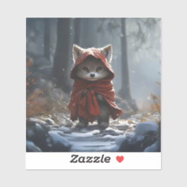 Pegatina Petit loup chaperon rouge 