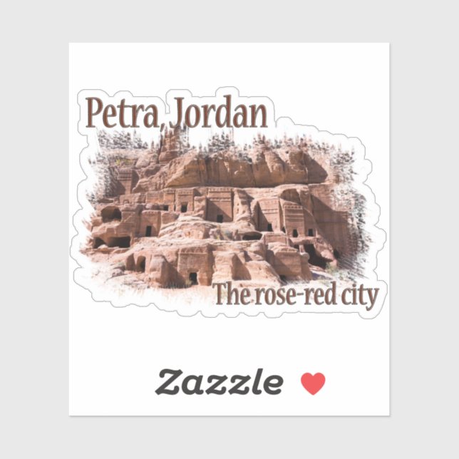 Pegatina Petra: Ciudad Roja Rosa (Hoja)