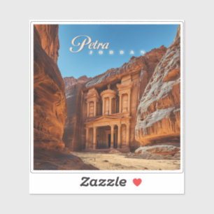 Pegatina Petra, Jordania: Icónico Templo de Rock Rojo