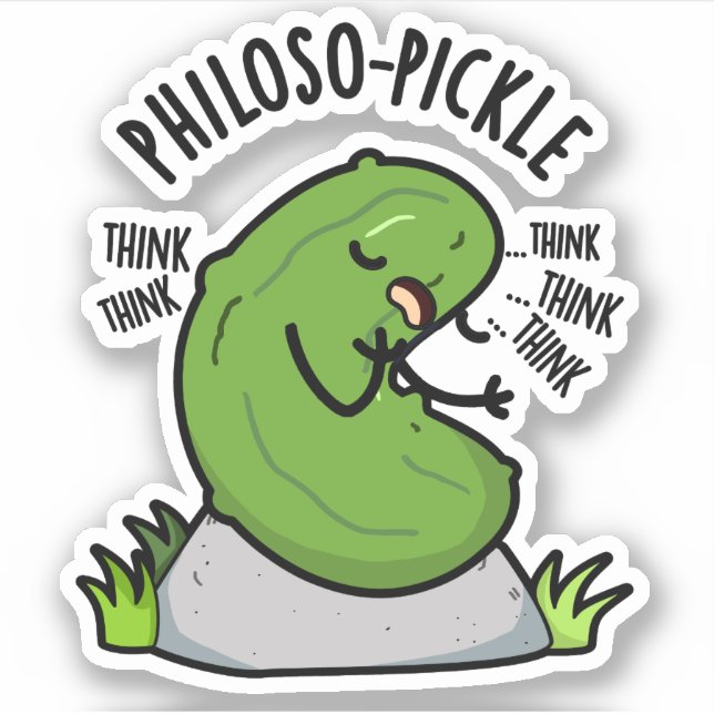 Pegatina Philoso-pickle Funny Pickle Pun (Anverso)