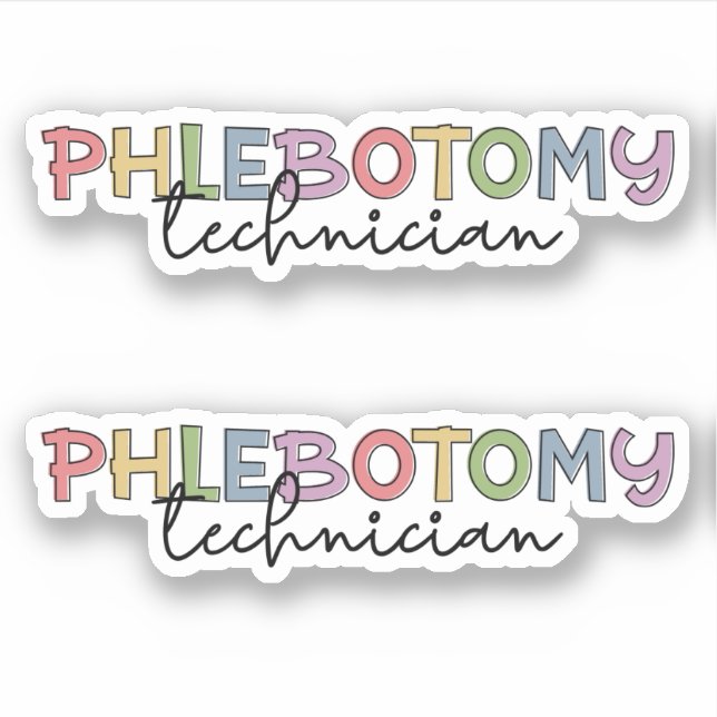 Pegatina Phlebotomy Technician PBT Phlebotomy Tech (Anverso)