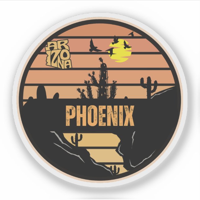 Pegatina Phoenix, Arizona (Anverso)
