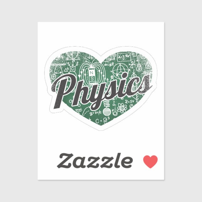 Pegatina Physics Retro Heart Blackboard Love (Hoja)