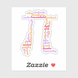 Pegatina Pi Day Math Word Cloud