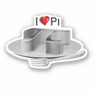 Pegatina Pi en una Bandeja de Plata