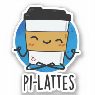 Pegatina Pi-lattes Funny Latte Pilates Pun