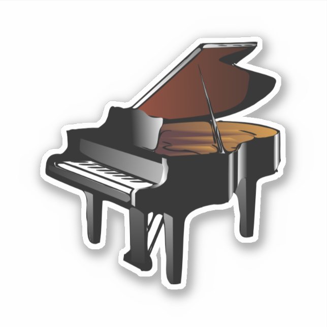 Pegatina Piano.música, música, música (Anverso)