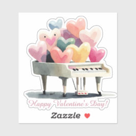 Pegatina Piano of Love Hearts