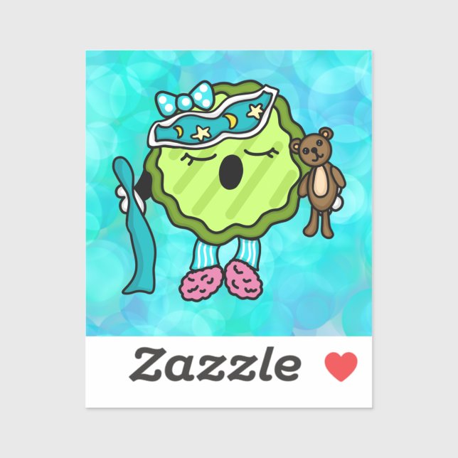 Pegatina Pickle de tiempo de sueño | Jammies nocturnos (Hoja)