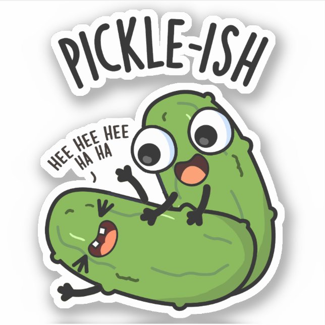 Pegatina Pickle Ticklish Gracioso Pickle Puns (Anverso)