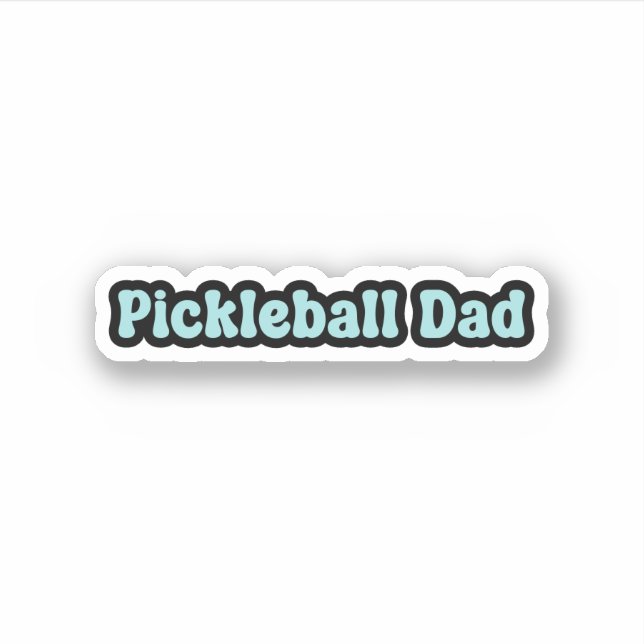 Pegatina Pickleball Dad Blue Retro Textos (Anverso)
