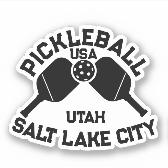 Pegatina Pickleball Paddle Ball Salt Lake City Personalizad (Anverso)