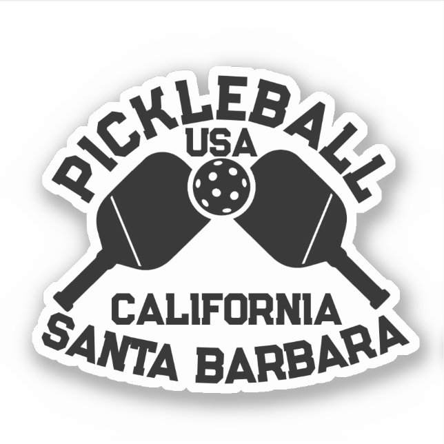 Pegatina Pickleball Paddle Ball Santa Barbara CA Personaliz (Anverso)