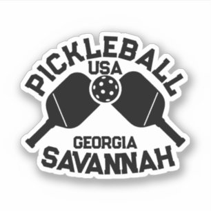 Pegatina Pickleball Paddle & Ball Savannah Georgia Personal