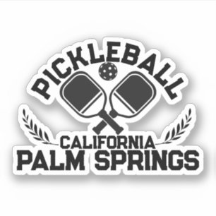 Pegatina Pickleball Paddle Palm Springs Personalizado de Ca