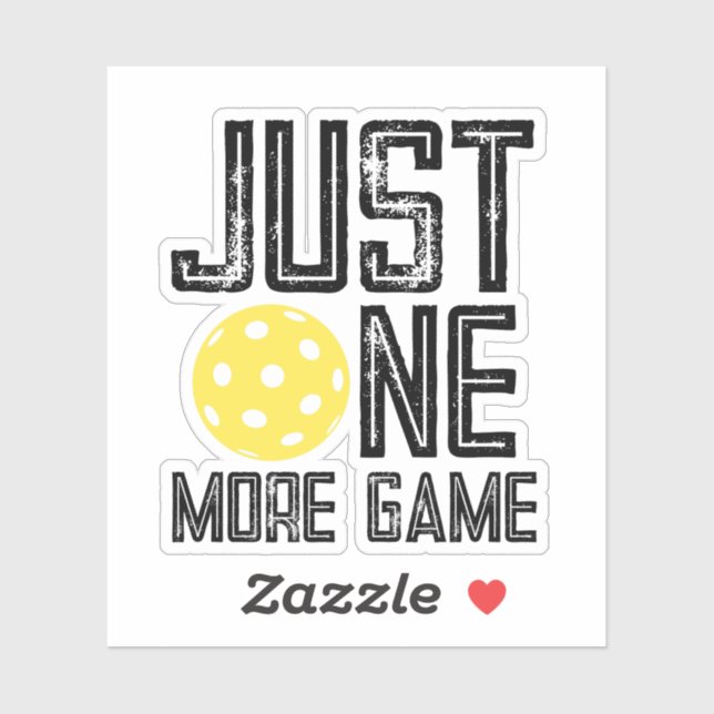 Pegatina Pickleball Player "Just One More Game" (Hoja)