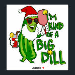 Pegatina Pickleball Santa Big Dill<br><div class="desc">Christmas Pickleball Santa Pickle I'm Kind of a Big Deal quote is great for pickle ball players with a sense of humor.

If you love this design,  remember to add it to more of your favorite products!</div>