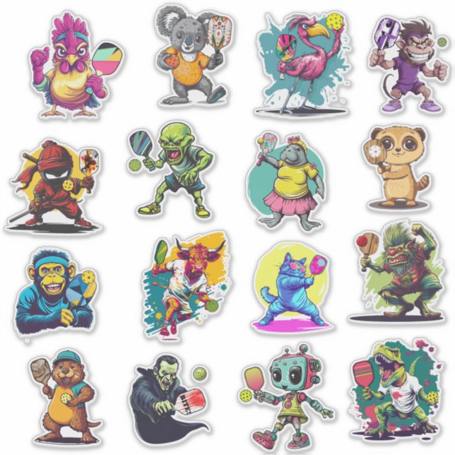 Pegatina Pickleball Sticker sheet (Anverso)