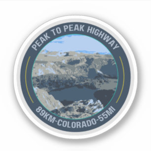 Pegatina pico a pico de la carretera panorámica colorado ro