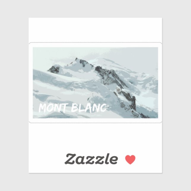 Pegatina Pico Mont Blanc, Francia (Hoja)