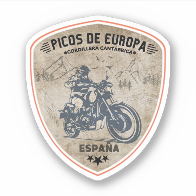 Pegatina Picos de Europa montañas Cantábricas españolas (Anverso)