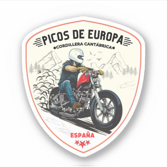 Pegatina Picos de Europa montañas Cantábricas españolas (Anverso)
