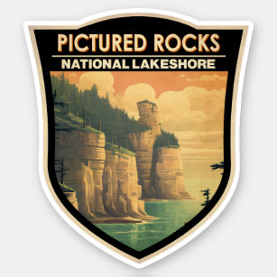 Pegatina Pictured Rocks National Lakeshore Travel Vintage