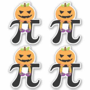 Pegatina Pie de calabaza - Humor de Halloween de pi Math