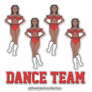 Pegatina Piedras Rosas del equipo de danza personalizado